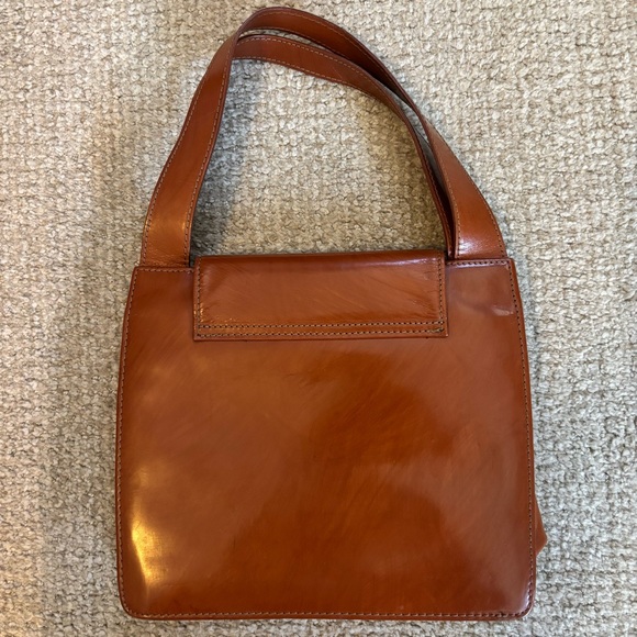 Russell & Bromley Brown Vintage Structured Vinyl Shoulder Bag - Picture 2 of 6